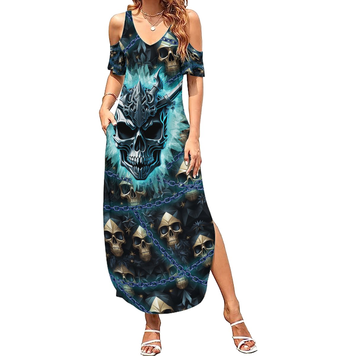 Welcome To The Dark Side Summer Maxi Dress - Wonder Print Shop