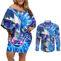 Be Careful Who You F Over Some Of Us F Back Couples Matching Off Shoulder Short Dress and Long Sleeve Button Shirts - Wonder Print Shop