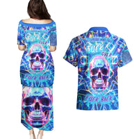 Be Careful Who You F Over Some Of Us F Back Couples Matching Puletasi Dress and Hawaiian Shirt - Wonder Print Shop