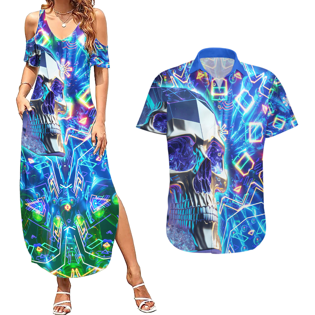 Be Careful Who You F Over Some Of Us F Back Couples Matching Summer Maxi Dress and Hawaiian Shirt - Wonder Print Shop
