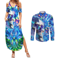 Be Careful Who You F Over Some Of Us F Back Couples Matching Summer Maxi Dress and Long Sleeve Button Shirts - Wonder Print Shop