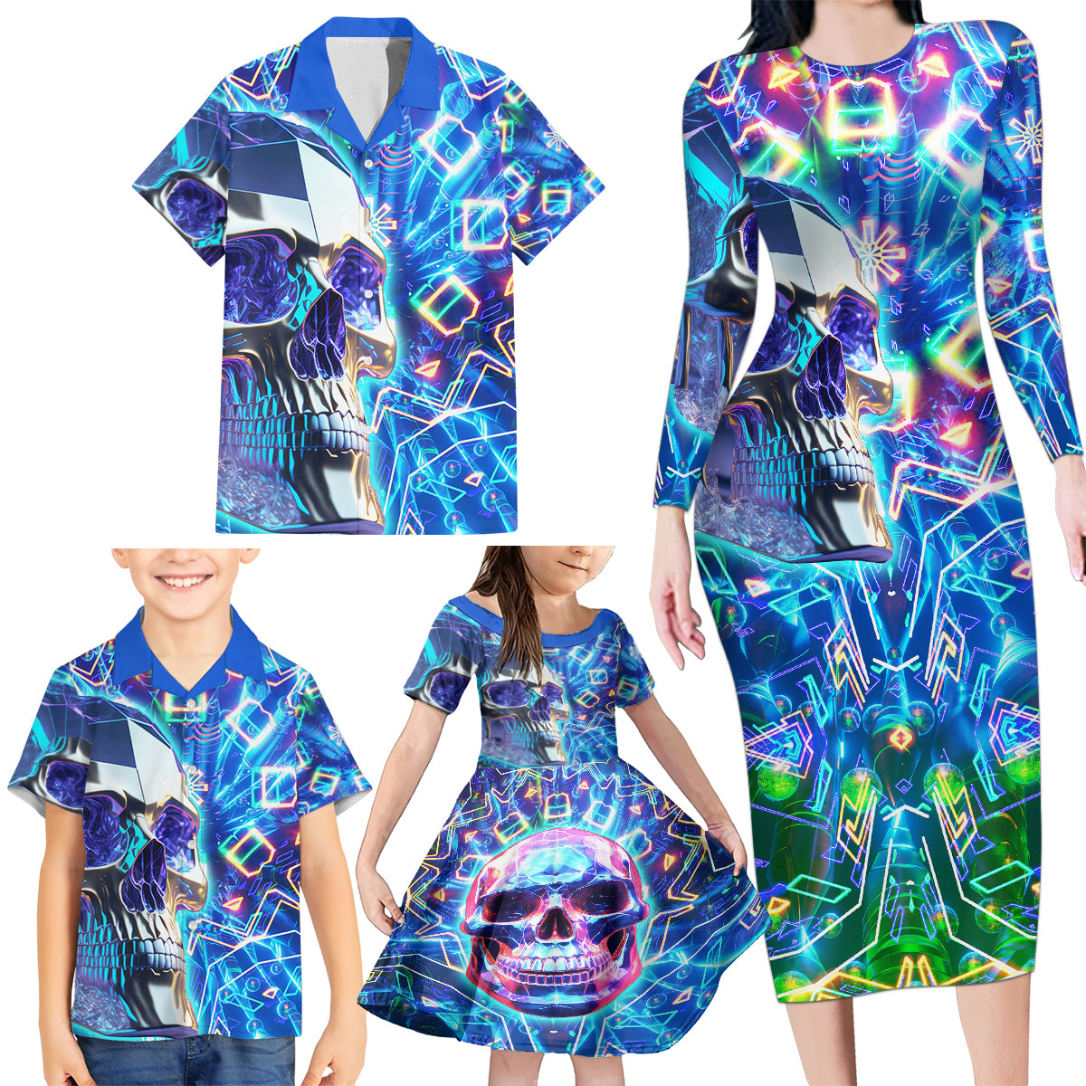 Be Careful Who You F Over Some Of Us F Back Family Matching Long Sleeve Bodycon Dress and Hawaiian Shirt - Wonder Print Shop