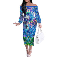 Be Careful Who You F Over Some Of Us F Back Family Matching Off Shoulder Long Sleeve Dress and Hawaiian Shirt - Wonder Print Shop