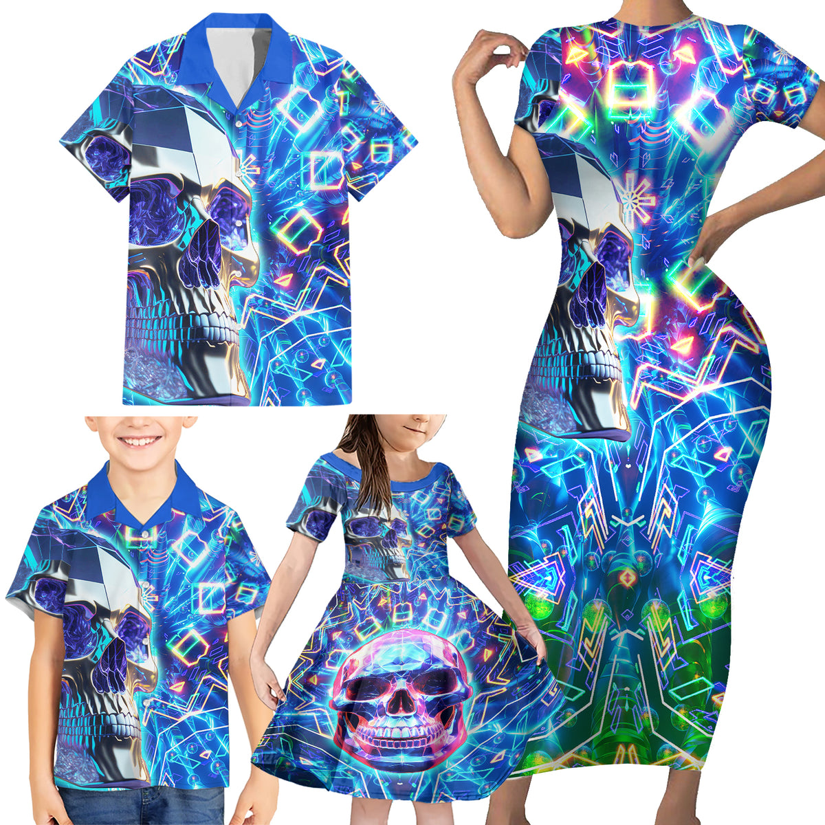 Be Careful Who You F Over Some Of Us F Back Family Matching Short Sleeve Bodycon Dress and Hawaiian Shirt - Wonder Print Shop