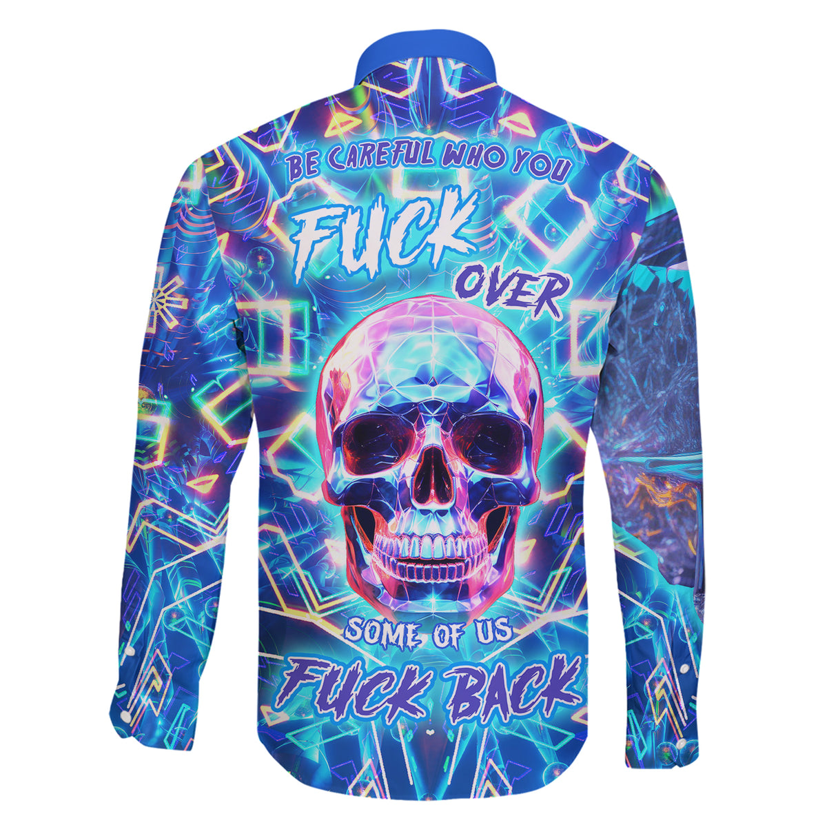 Be Careful Who You F Over Some Of Us F Back Family Matching Short Sleeve Bodycon Dress and Hawaiian Shirt - Wonder Print Shop