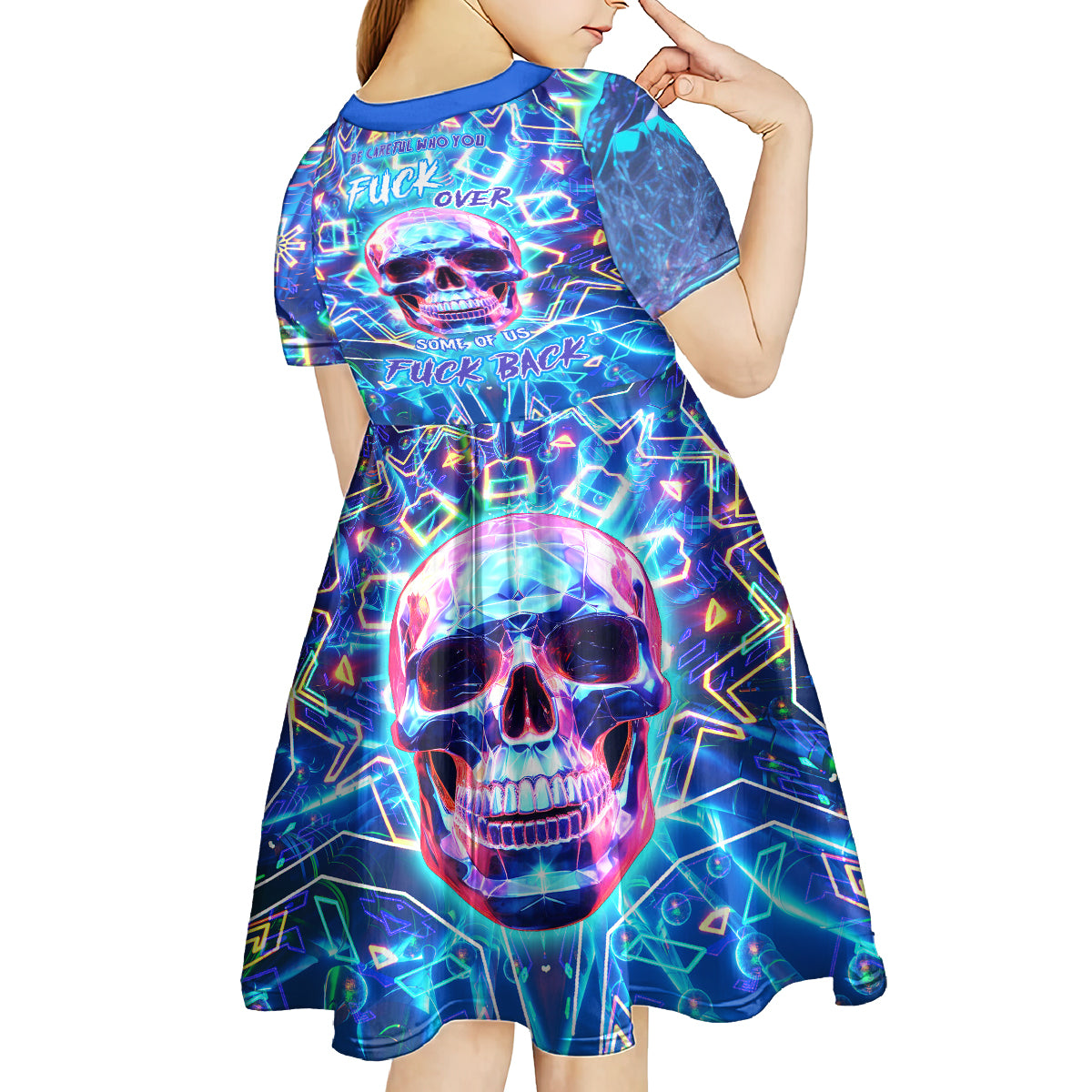 Be Careful Who You F Over Some Of Us F Back Kid Short Sleeve Dress - Wonder Print Shop