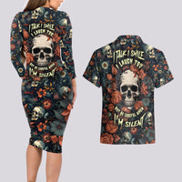 I Talk I Smile I Laugh Too But Be Care Ful When I'm Silent Couples Matching Long Sleeve Bodycon Dress and Hawaiian Shirt - Wonder Print Shop