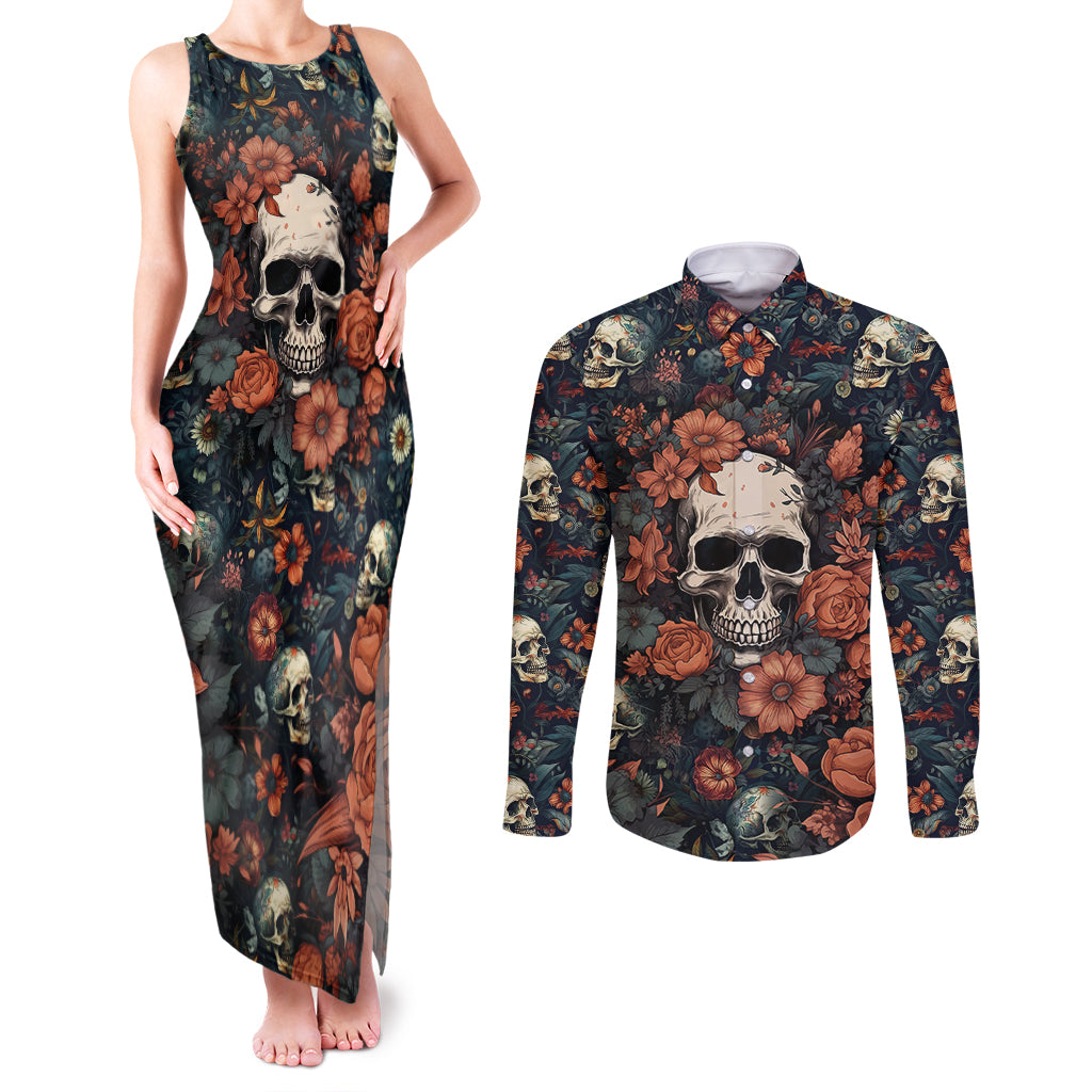 I Talk I Smile I Laugh Too But Be Care Ful When I'm Silent Couples Matching Tank Maxi Dress and Long Sleeve Button Shirts - Wonder Print Shop