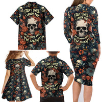 I Talk I Smile I Laugh Too But Be Care Ful When I'm Silent Family Matching Long Sleeve Bodycon Dress and Hawaiian Shirt - Wonder Print Shop