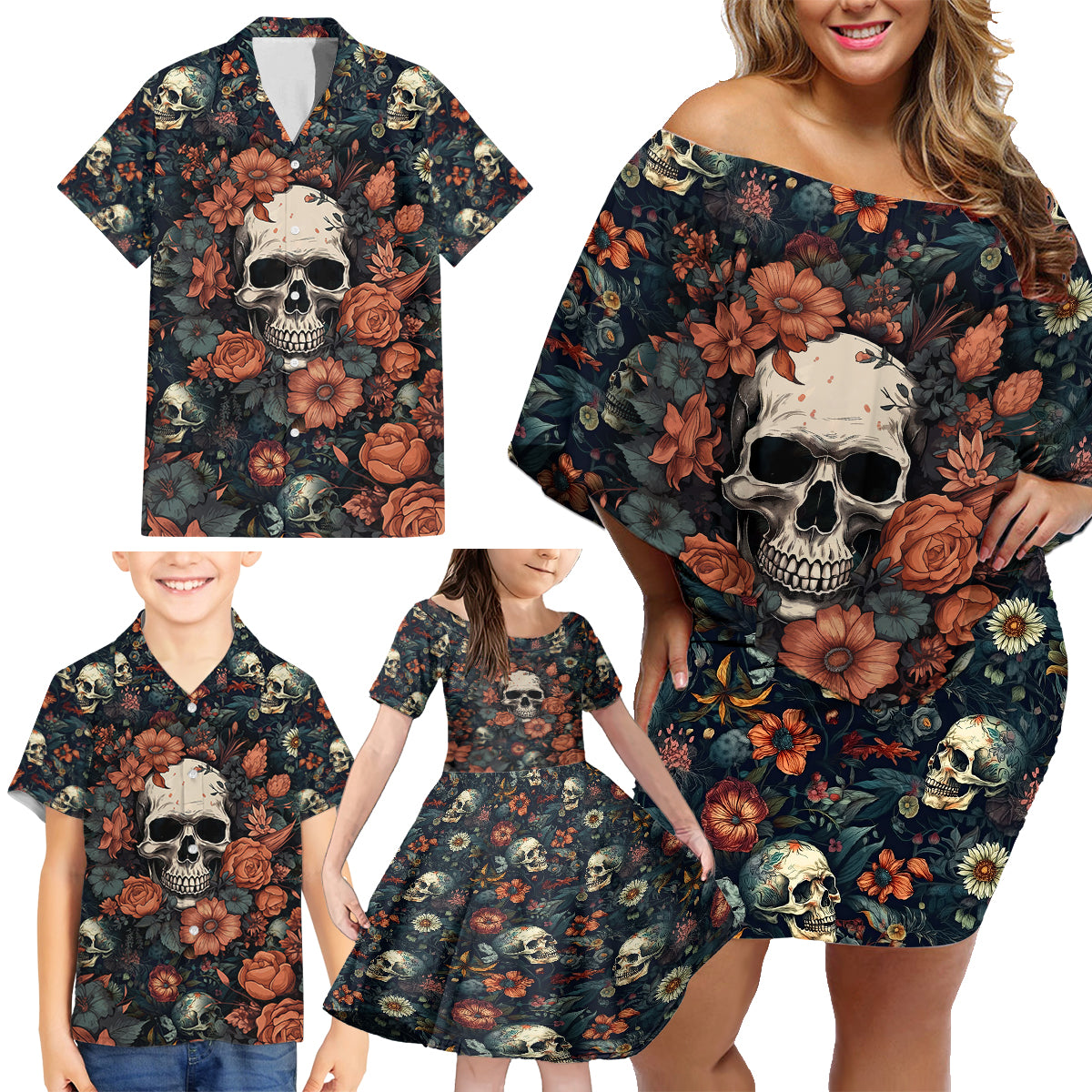I Talk I Smile I Laugh Too But Be Care Ful When I'm Silent Family Matching Off Shoulder Short Dress and Hawaiian Shirt - Wonder Print Shop
