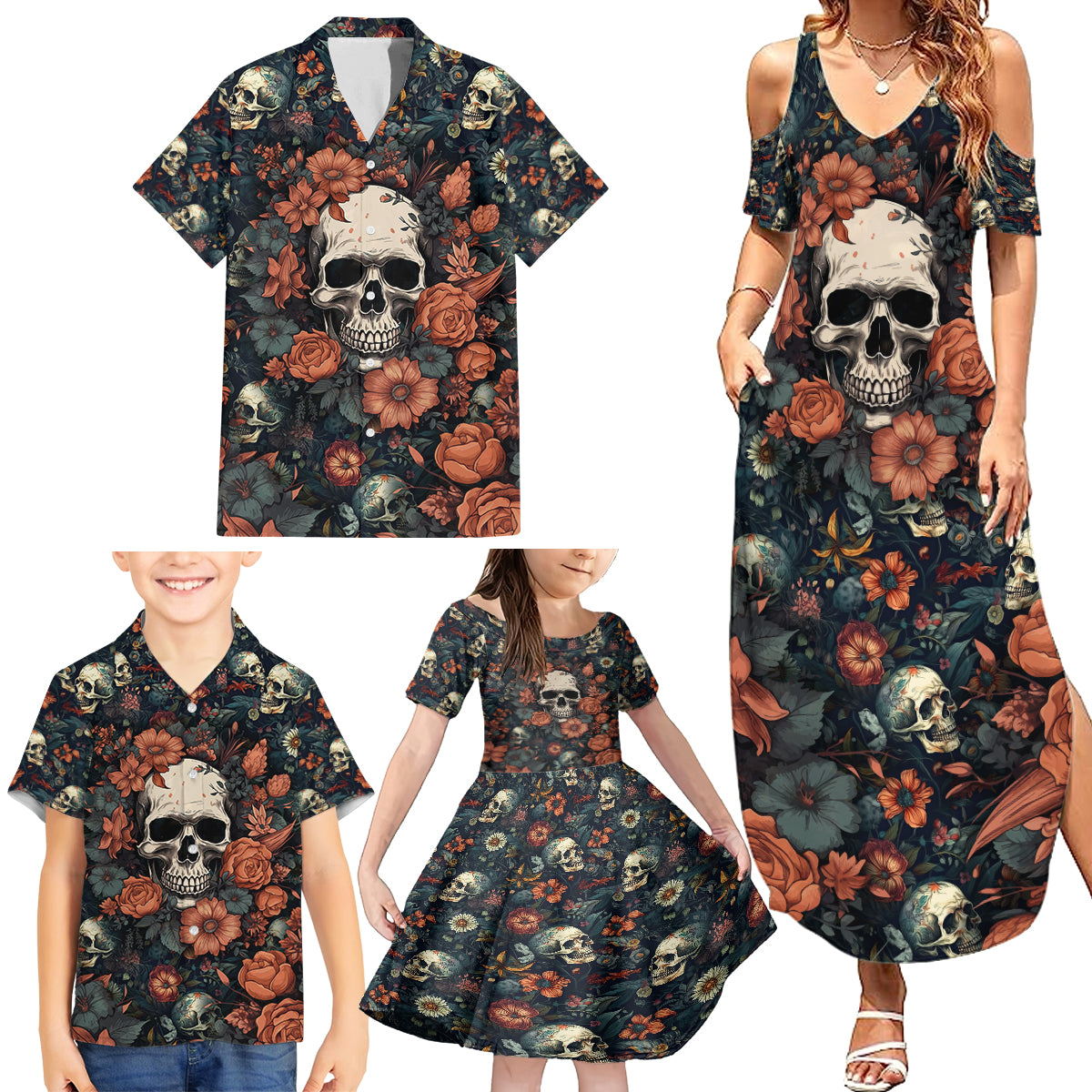 I Talk I Smile I Laugh Too But Be Care Ful When I'm Silent Family Matching Summer Maxi Dress and Hawaiian Shirt - Wonder Print Shop