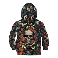 I Talk I Smile I Laugh Too But Be Care Ful When I'm Silent Kid Hoodie - Wonder Print Shop