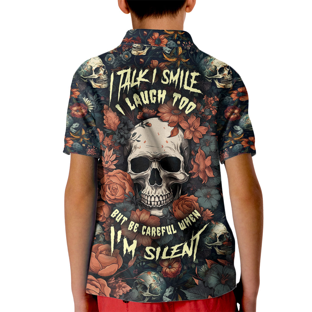I Talk I Smile I Laugh Too But Be Care Ful When I'm Silent Kid Polo Shirt - Wonder Print Shop