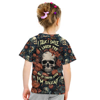 I Talk I Smile I Laugh Too But Be Care Ful When I'm Silent Kid T Shirt - Wonder Print Shop