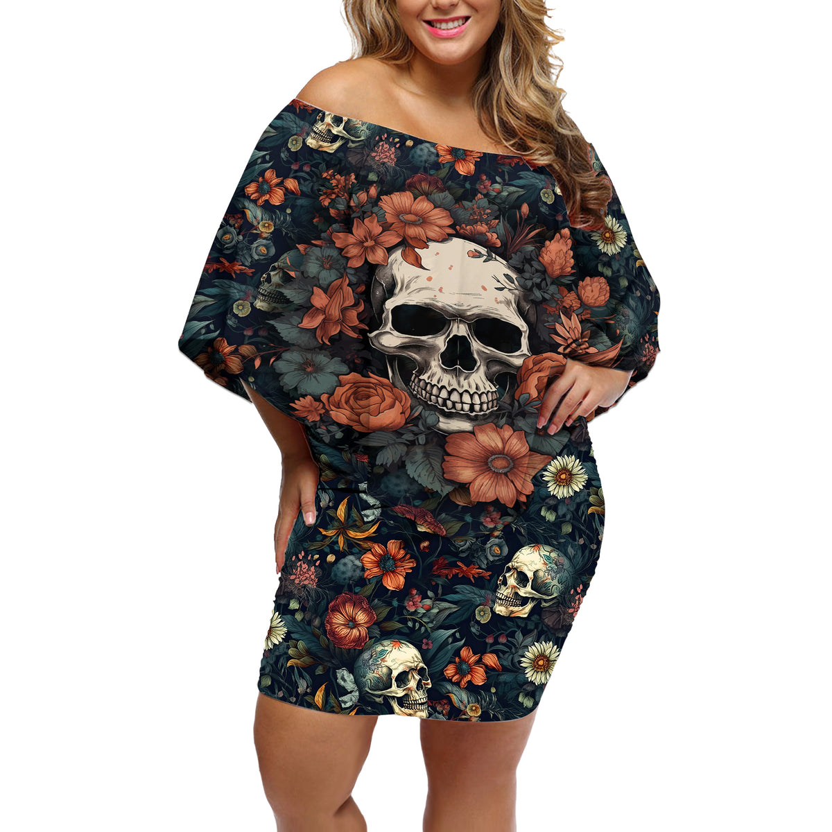 I Talk I Smile I Laugh Too But Be Care Ful When I'm Silent Off Shoulder Short Dress - Wonder Print Shop