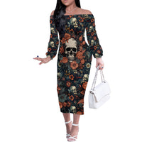 I Talk I Smile I Laugh Too But Be Care Ful When I'm Silent Off The Shoulder Long Sleeve Dress - Wonder Print Shop