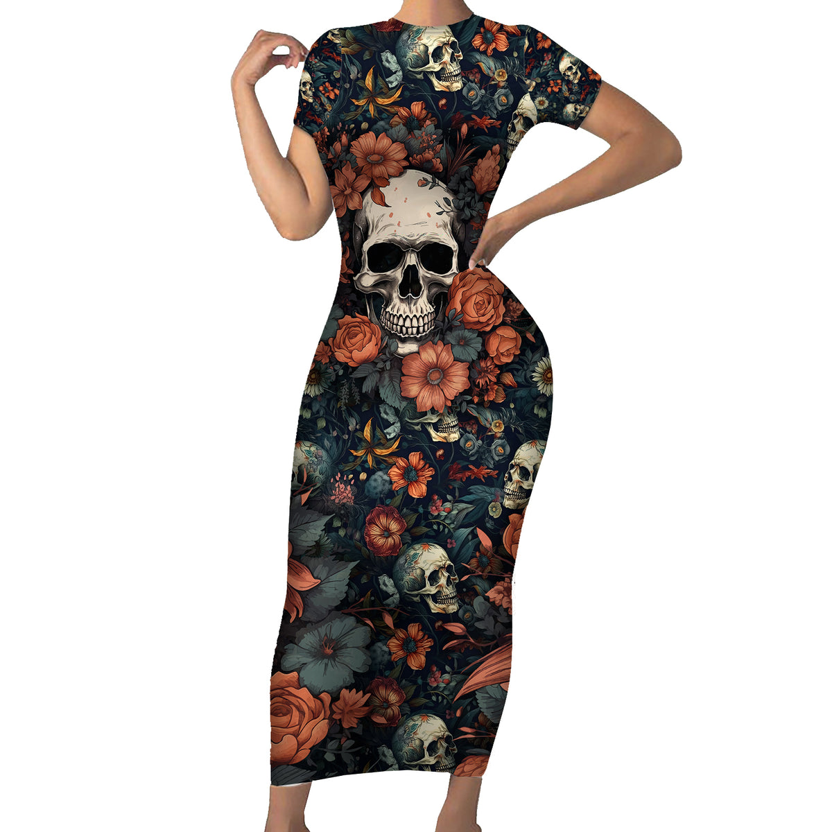 I Talk I Smile I Laugh Too But Be Care Ful When I'm Silent Short Sleeve Bodycon Dress - Wonder Print Shop