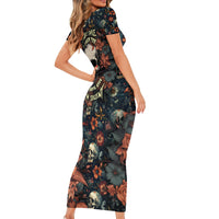 I Talk I Smile I Laugh Too But Be Care Ful When I'm Silent Short Sleeve Bodycon Dress - Wonder Print Shop