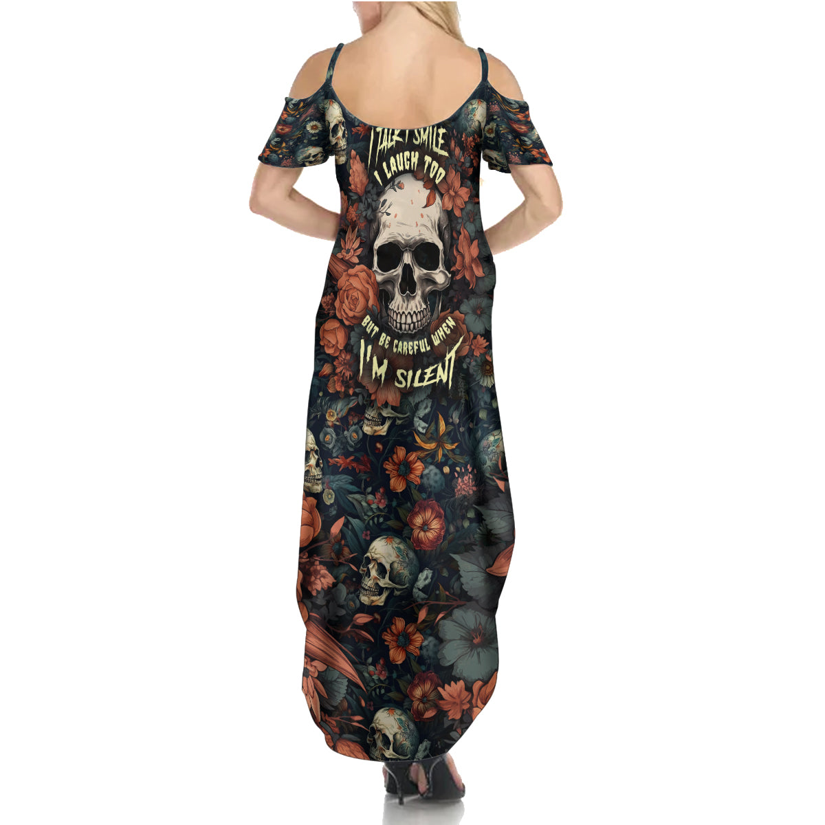 I Talk I Smile I Laugh Too But Be Care Ful When I'm Silent Summer Maxi Dress - Wonder Print Shop