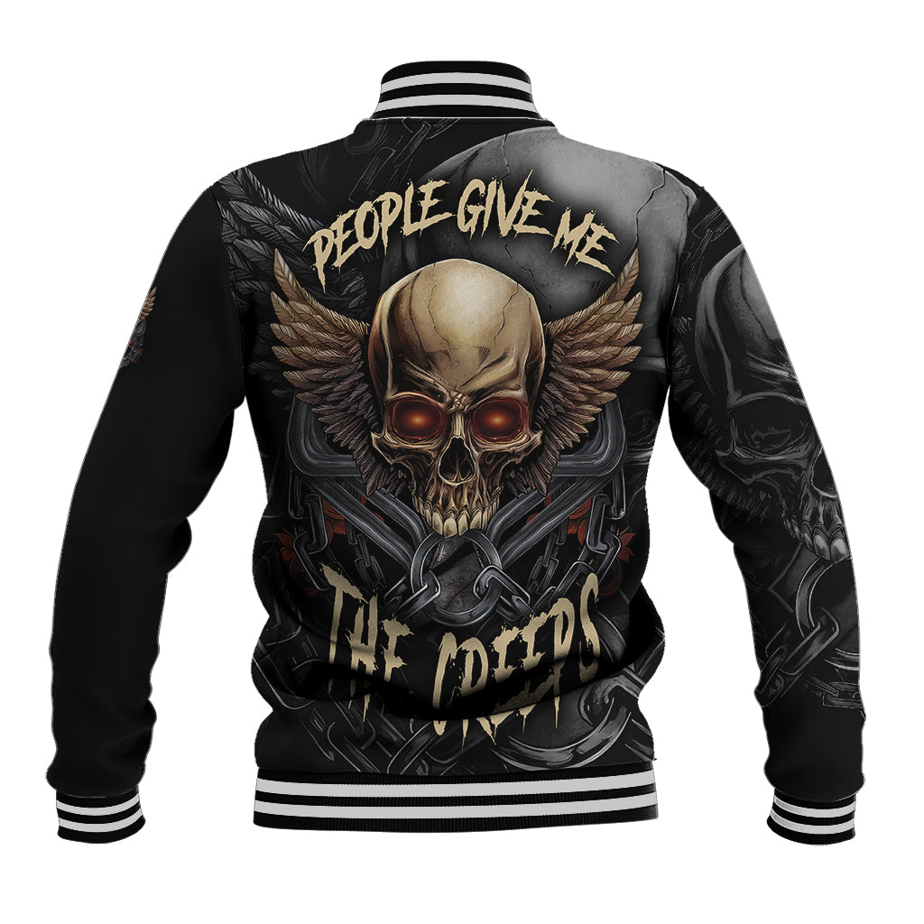 People Give Me The Creep Baseball Jacket - Wonder Print Shop