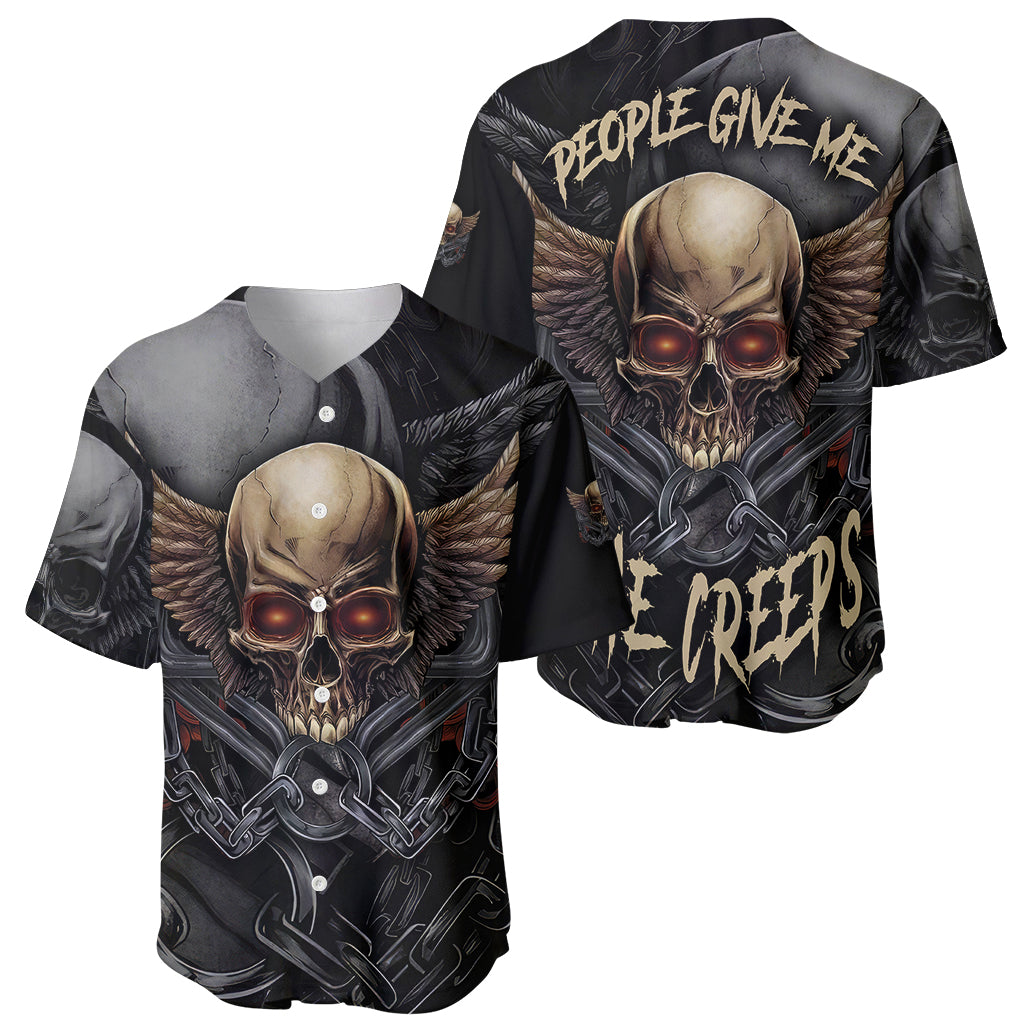 People Give Me The Creep Baseball Jersey - Wonder Print Shop