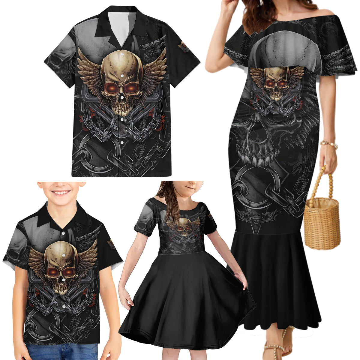 People Give Me The Creep Family Matching Mermaid Dress and Hawaiian Shirt - Wonder Print Shop