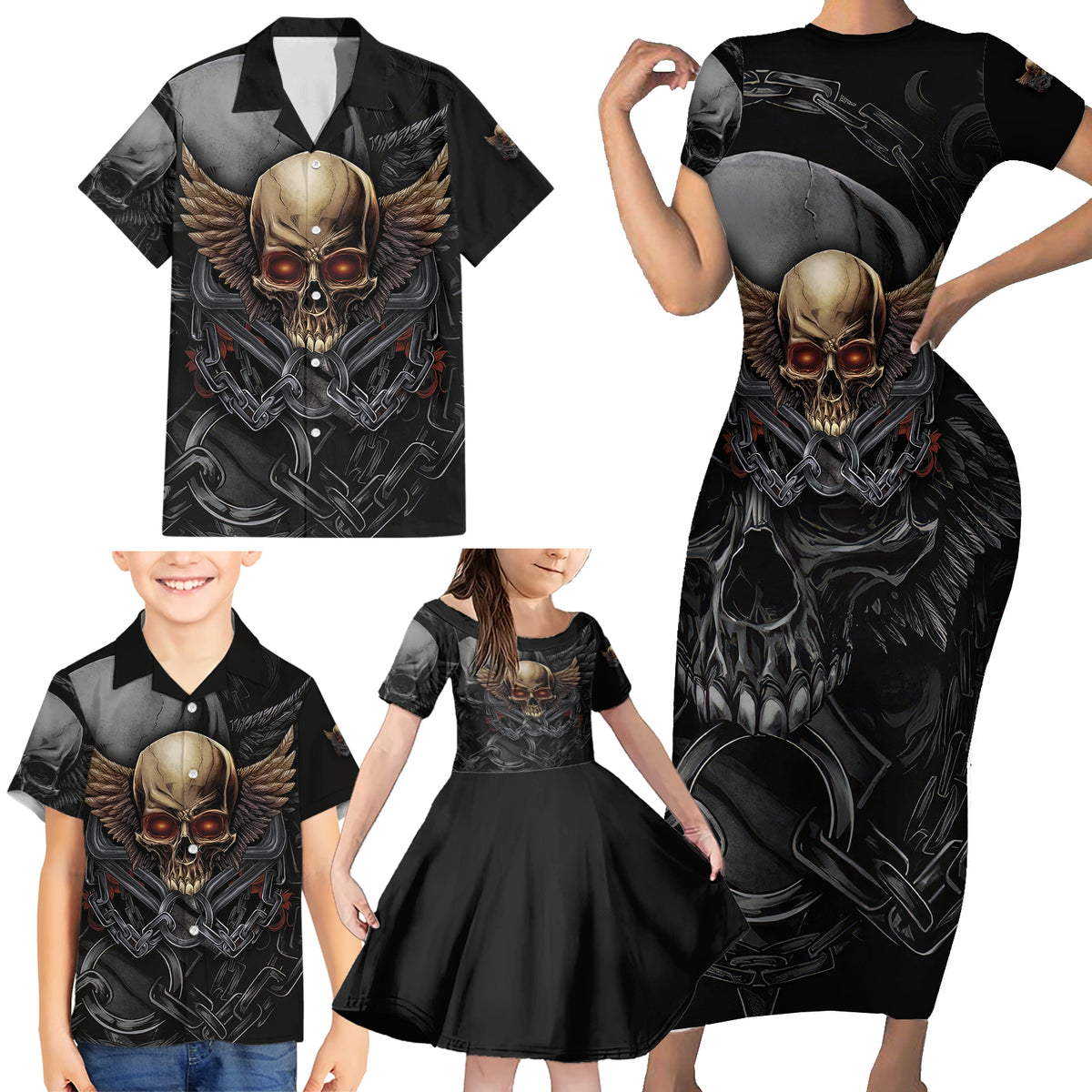 People Give Me The Creep Family Matching Short Sleeve Bodycon Dress and Hawaiian Shirt - Wonder Print Shop