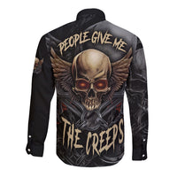 People Give Me The Creep Long Sleeve Button Shirt - Wonder Print Shop