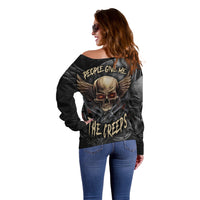 People Give Me The Creep Off Shoulder Sweater - Wonder Print Shop