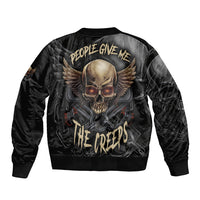 People Give Me The Creep Sleeve Zip Bomber Jacket - Wonder Print Shop