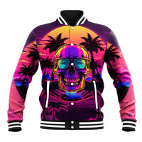 Foreuer Chasing Sunsets Skull Baseball Jacket - Wonder Print Shop