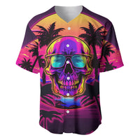 Foreuer Chasing Sunsets Skull Baseball Jersey - Wonder Print Shop
