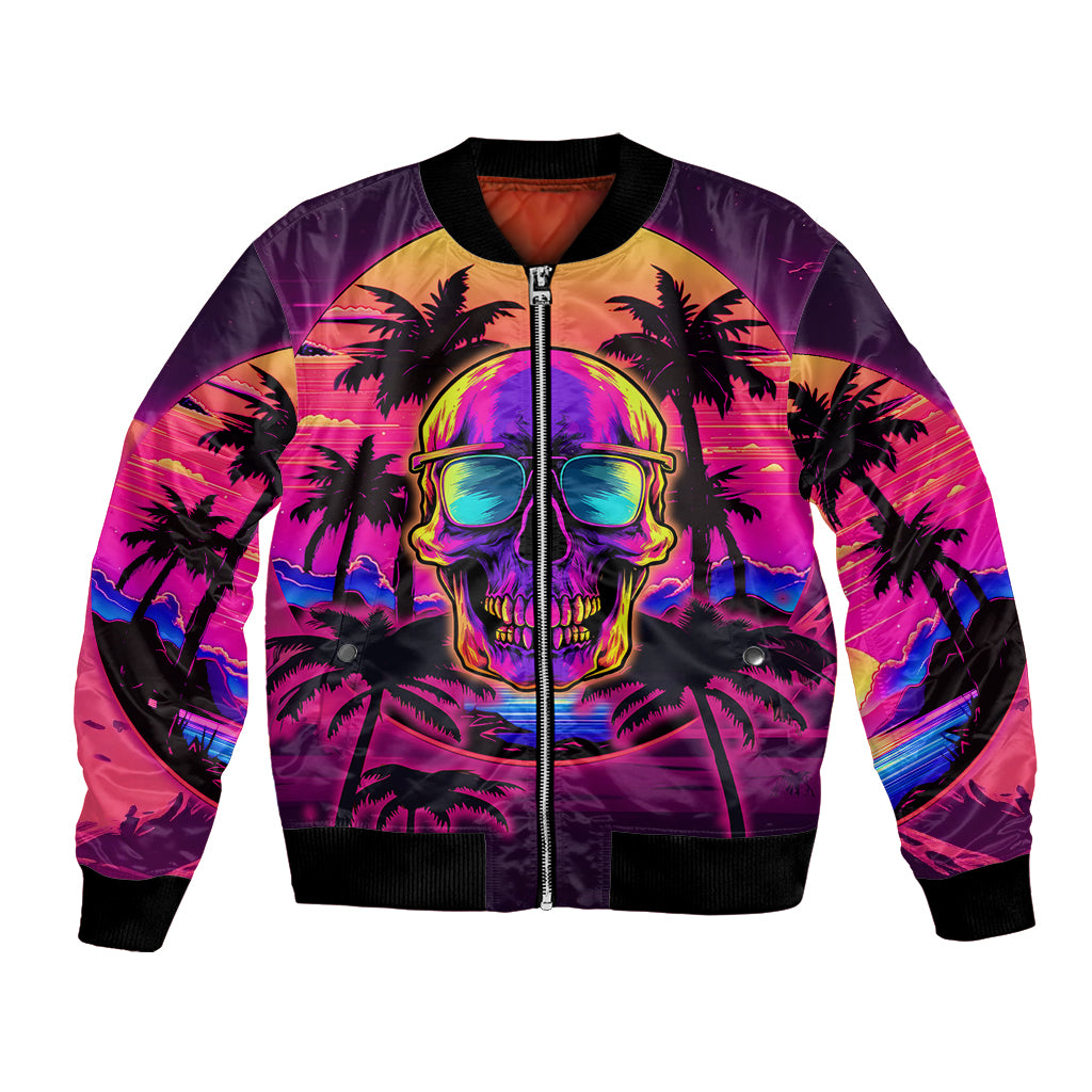Foreuer Chasing Sunsets Skull Bomber Jacket - Wonder Print Shop
