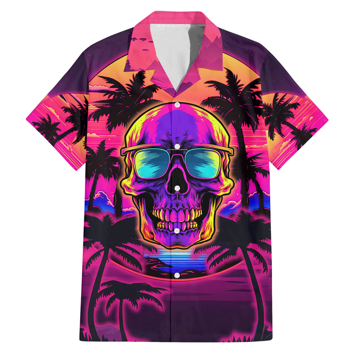 Foreuer Chasing Sunsets Skull Family Matching Mermaid Dress and Hawaiian Shirt - Wonder Print Shop