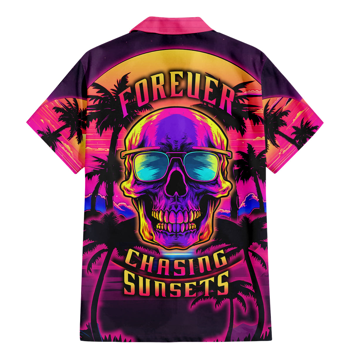 Foreuer Chasing Sunsets Skull Family Matching Mermaid Dress and Hawaiian Shirt - Wonder Print Shop