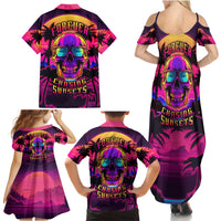 Foreuer Chasing Sunsets Skull Family Matching Summer Maxi Dress and Hawaiian Shirt - Wonder Print Shop