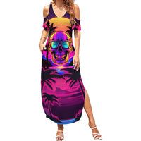 Foreuer Chasing Sunsets Skull Family Matching Summer Maxi Dress and Hawaiian Shirt - Wonder Print Shop