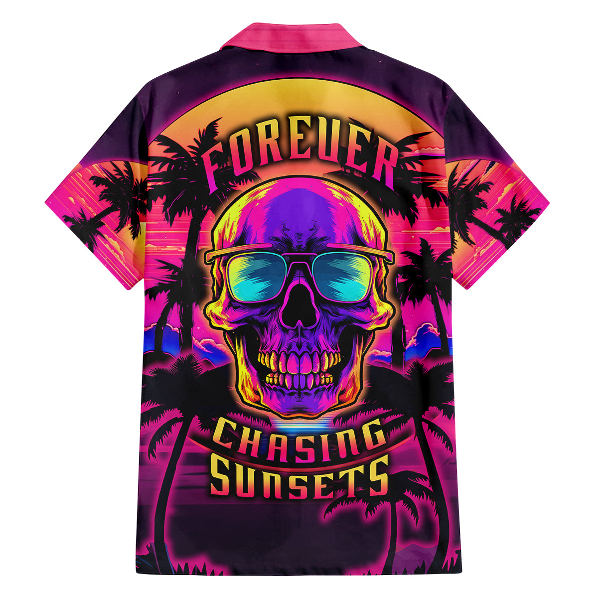 Foreuer Chasing Sunsets Skull Family Matching Tank Maxi Dress and Hawaiian Shirt - Wonder Print Shop