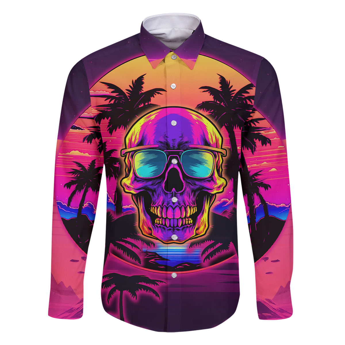 Foreuer Chasing Sunsets Skull Family Matching Tank Maxi Dress and Hawaiian Shirt - Wonder Print Shop