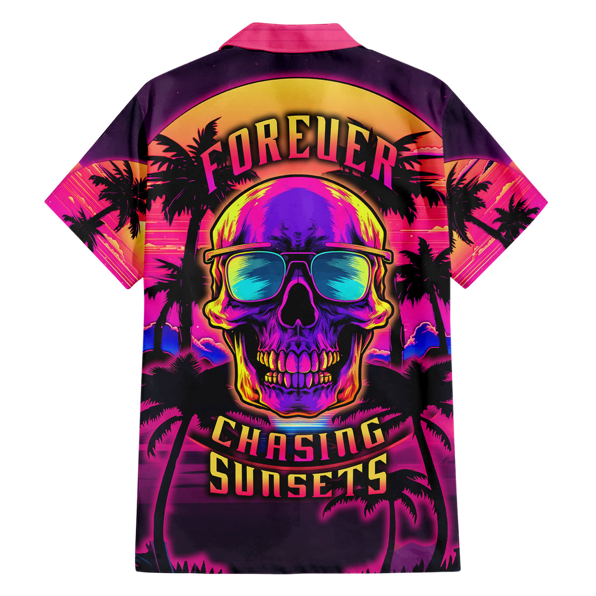 Foreuer Chasing Sunsets Skull Hawaiian Shirt - Wonder Print Shop