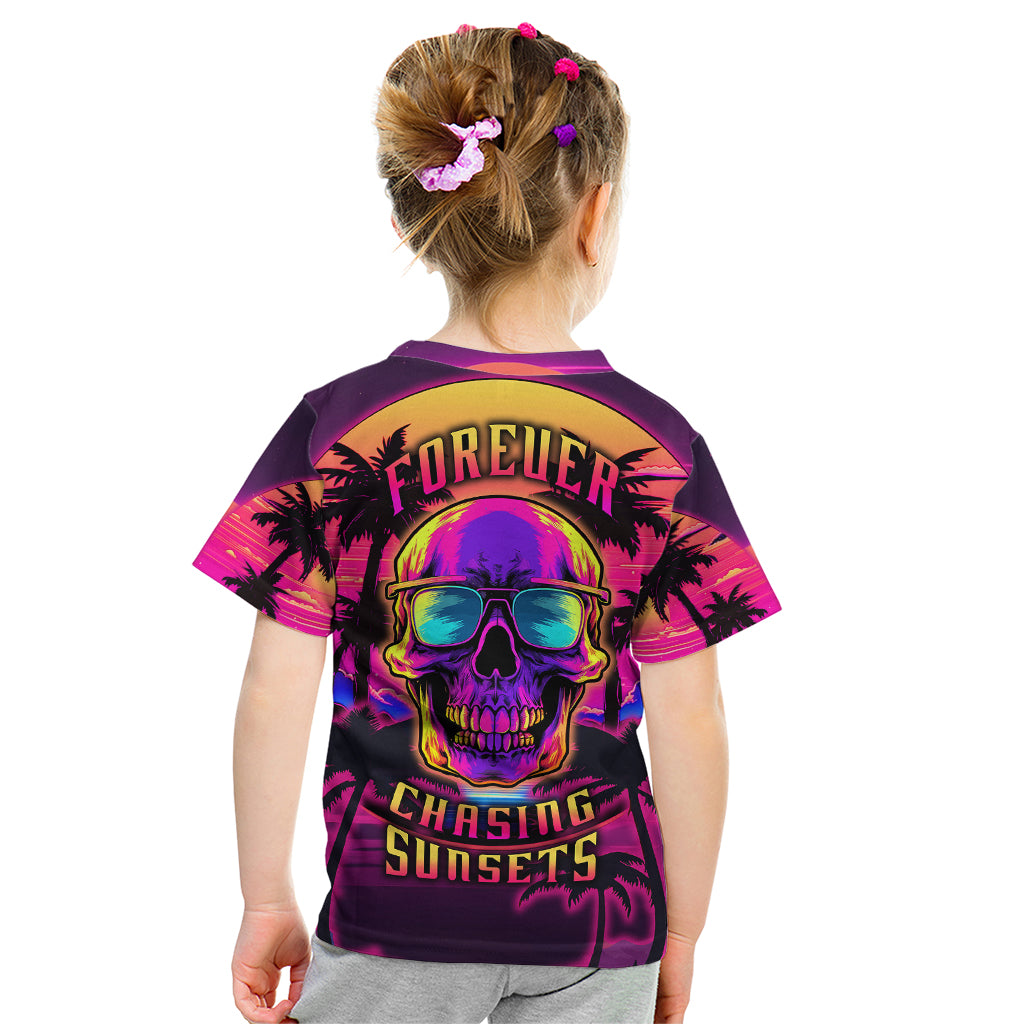 Foreuer Chasing Sunsets Skull Kid T Shirt - Wonder Print Shop