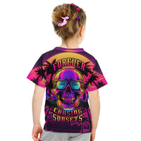 Foreuer Chasing Sunsets Skull Kid T Shirt - Wonder Print Shop