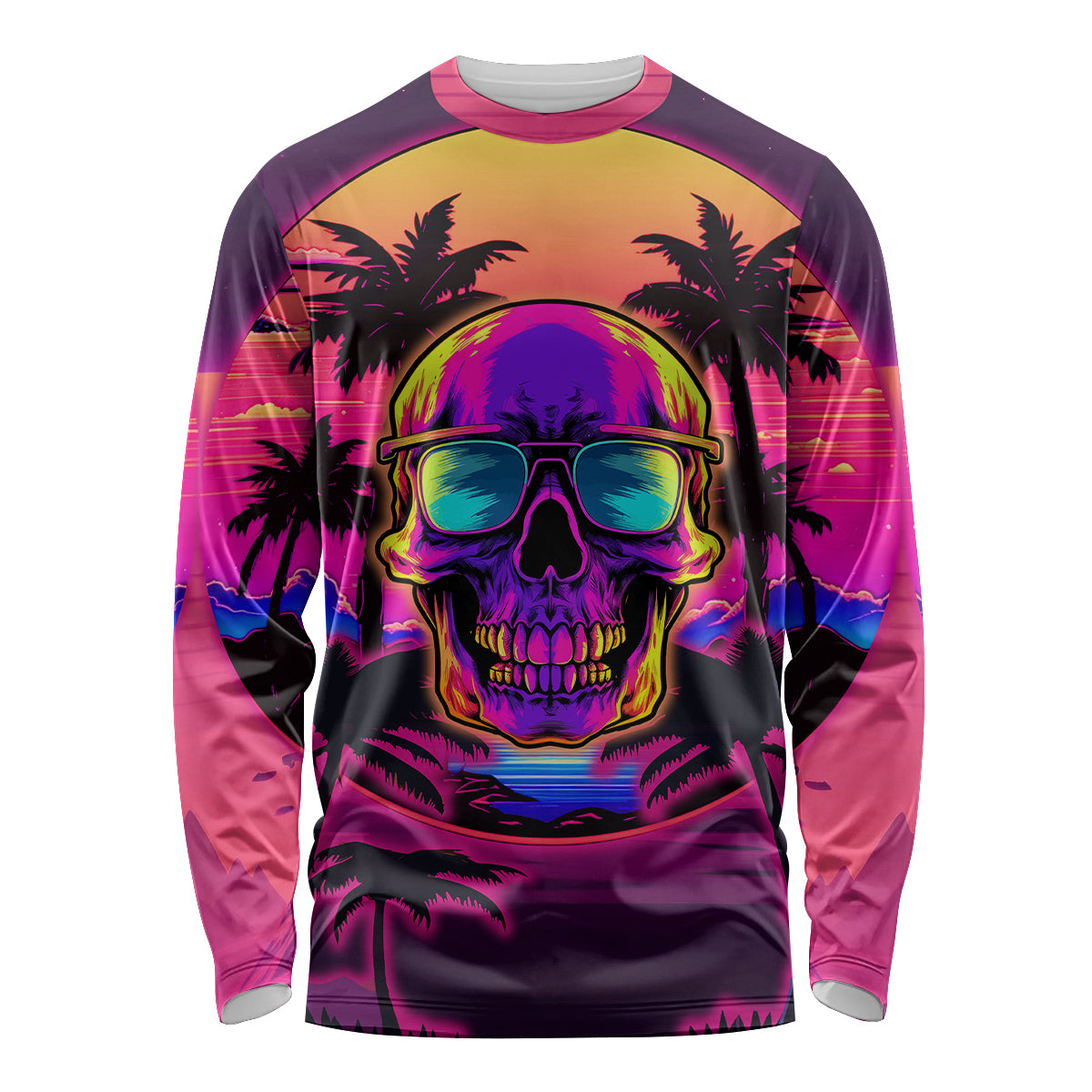 Foreuer Chasing Sunsets Skull Long Sleeve Shirt - Wonder Print Shop