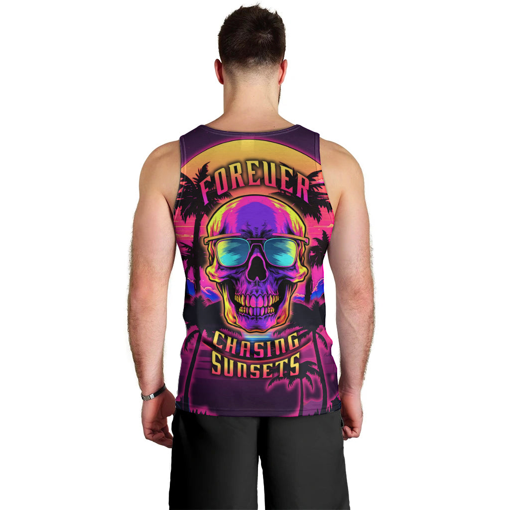 Foreuer Chasing Sunsets Skull Men Tank Top - Wonder Print Shop
