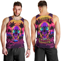 Foreuer Chasing Sunsets Skull Men Tank Top - Wonder Print Shop