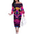 Foreuer Chasing Sunsets Skull Off The Shoulder Long Sleeve Dress - Wonder Print Shop