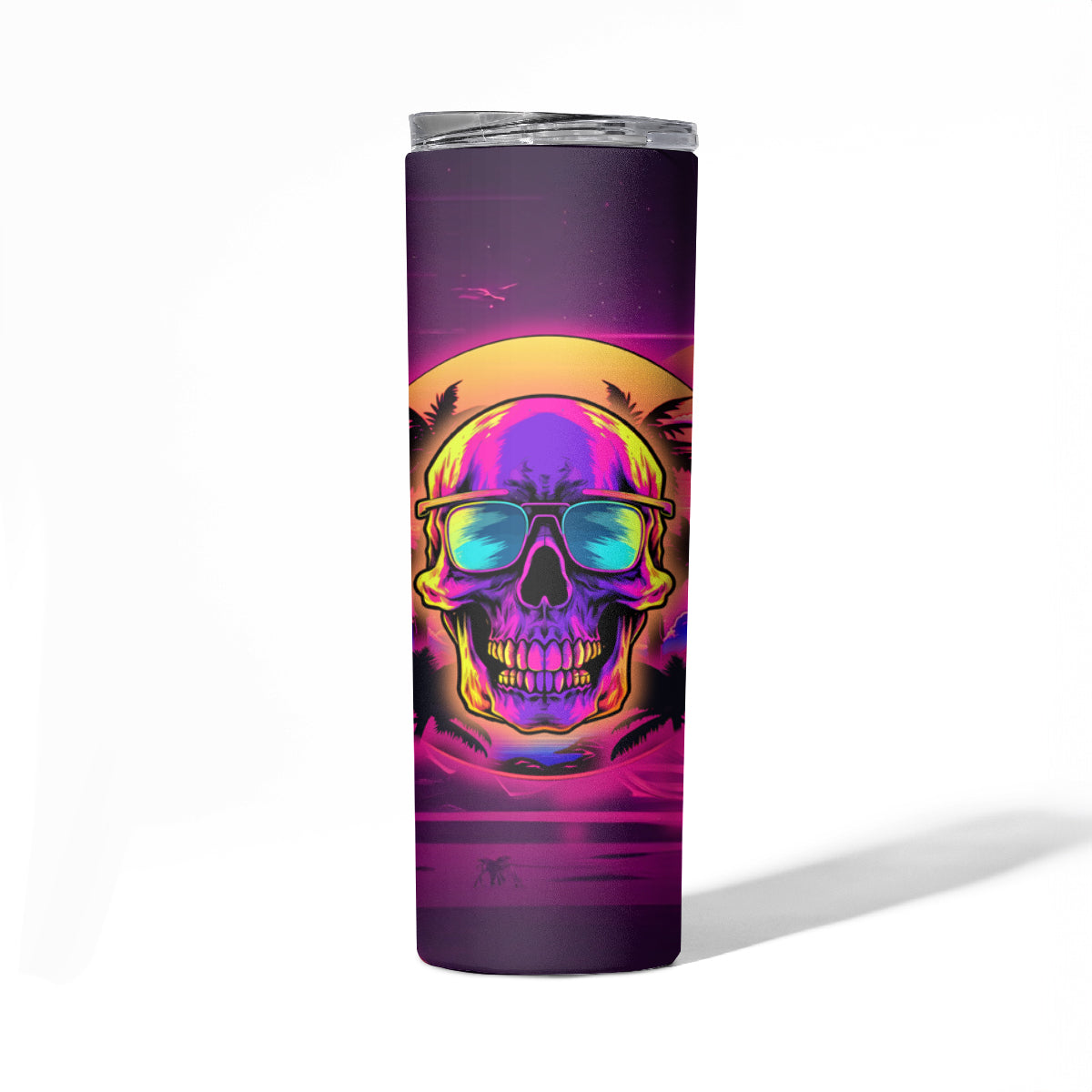Foreuer Chasing Sunsets Skull Skinny Tumbler - Wonder Print Shop