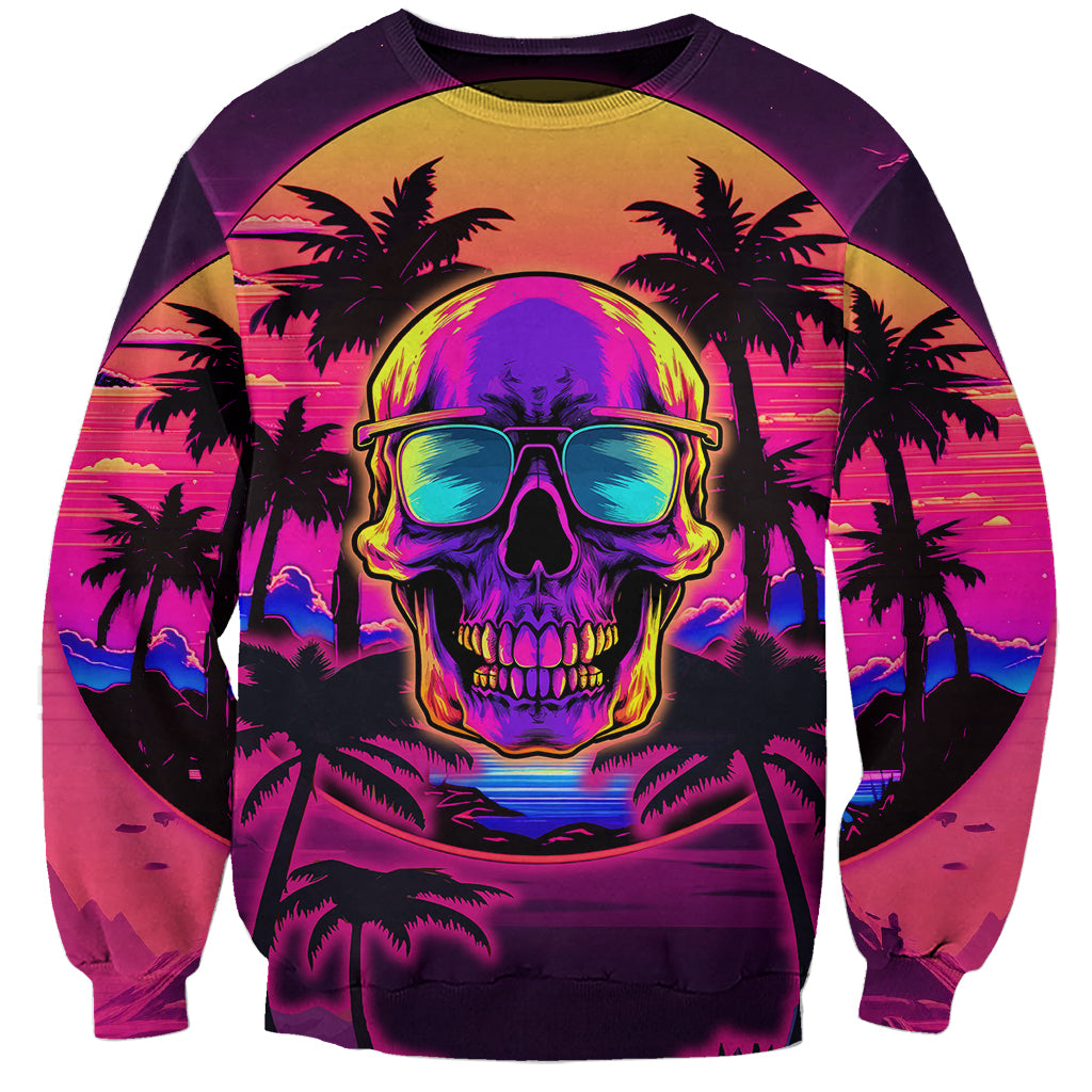 Foreuer Chasing Sunsets Skull Sweatshirt - Wonder Print Shop