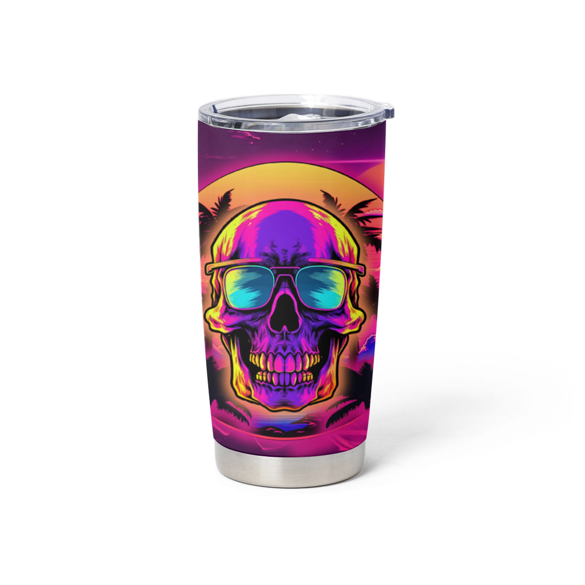 Foreuer Chasing Sunsets Skull Tumbler Cup - Wonder Print Shop