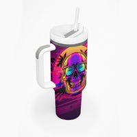 Foreuer Chasing Sunsets Skull Tumbler With Handle - Wonder Print Shop